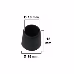 Virole conique. - Diamètre : 10mm - Virole externe en plastique. - Couleur noire. - Blister 8 unités. - Article dit : bouchon ...