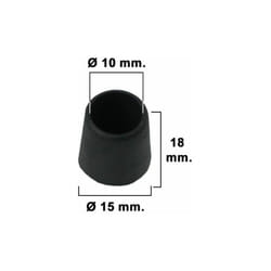 Maurer - Virole Conique Noire 10mm. Blisters 8 pièces.