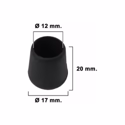 Virole conique. - Diamètre : 12 mm - Virole externe en plastique. - Couleur noire. - Blister 8 unités. - Article dit : boucho ...
