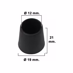 Virole conique. - Diamètre : 14mm - Virole externe en plastique. - Couleur noire. - Blister 8 unités. - Article dit : bouchon ...