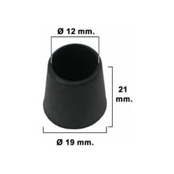 Virole Conique Noire 14mm. Blisters 8 pièces.