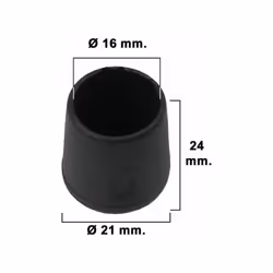 Virole conique. - Diamètre : 16mm - Virole externe en plastique. - Couleur noire. - Blister 8 unités. - Article dit : bouchon ...