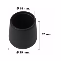 Virole conique. - Diamètre : 18mm - Virole externe en plastique. - Couleur noire. - Blister 8 unités. - Article dit : bouchon ...