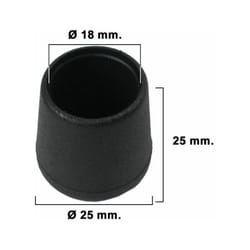 Virole Conique Noire 18mm. Blisters 8 pièces.