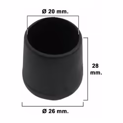 Virole conique. - Diamètre : 20mm - Virole externe en plastique. - Couleur noire. - Blister 4 unités. - Article dit : bouchon ...