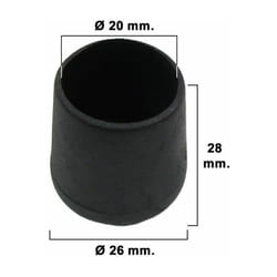 Virole Conique Noire 20mm. Blisters 4 pièces.