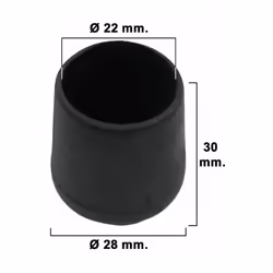 Virole conique. - Diamètre : 22mm - Virole externe en plastique. - Couleur noire. - Blister 4 unités. - Article dit : bouchon ...