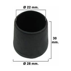 Maurer - Virole Conique Noire 22mm. Blisters 4 pièces.