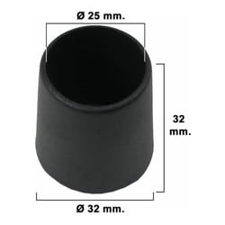 Maurer - Virole Conique Noire 25mm. Blisters 4 pièces.