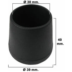 Virole Conique Noire 30mm. Blister 2 pièces.