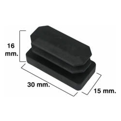 Maurer - Virole Rectangulaire Noire 15x30mm. Blisters 4 pièces.