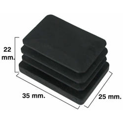 Maurer - Virole Rectangulaire Noire 25x35mm. Blisters 4 pièces.