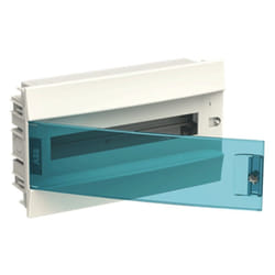 ABB - Tableau encastré 18 modules IP41 porte bleu pétrole blanc 41A18X12