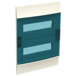 ABB - Tableau d'encastrement 24 modules IP41 bleu porte petrol deux rangées 41F12X22