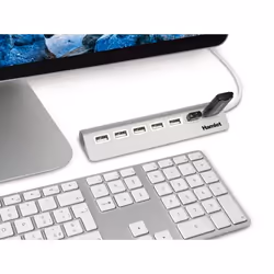 Hamlet XHUB7020AL hub & concentrateur USB 2.0 480 Mbit/s Aluminium