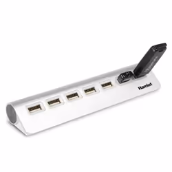 Hamlet XHUB7020AL hub & concentrateur USB 2.0 480 Mbit/s Aluminium - Vue supplémentaire 4