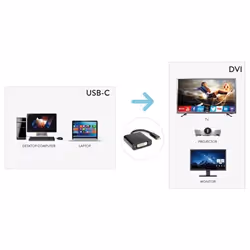 Hamlet XVAUC-DV4K câble vidéo et adaptateur USB Type-C DVI - Vue supplémentaire 2