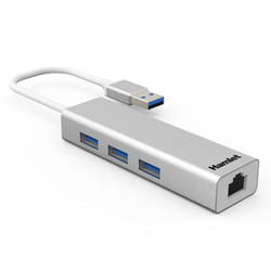 Hamlet XHUB330LAN station d'accueil USB 3.2 Gen 1 (3.1 Gen 1) Type-A Argent