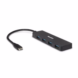 Hamlet XHUB4031TC, USB 3.2 Gen 2 (3.1 Gen 2) Type-C, USB 3.2 Gen 1 (3.1 Gen 1) Type-A, 5000 Mbit/s, Noir, 0,2 m, USB
