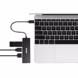Hamlet XHUB4031TC hub & concentrateur USB 3.2 Gen 2 (3.1 Gen 2) Type-C 5000 Mbit/s Noir