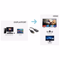 Hamlet XVADP-HDM câble vidéo et adaptateur DisplayPort HDMI Type A (Standard) Noir