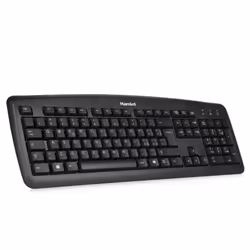 Hamlet XKKITA2-D1W-BK, Taille réelle (100 %), Avec fil, USB, Clavier à membrane, QWERTZ, Noir