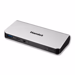 Hamlet HDOCKS500C, Avec fil, USB 3.2 Gen 1 (3.1 Gen 1) Type-A, 3,5 mm, USB Type-A, USB Type-C, 10,100,1000 Mbit/s, Noir, Arge ...