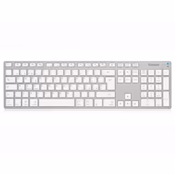 Hamlet XKKITA-MCBT clavier Bluetooth Italien Argent, Blanc