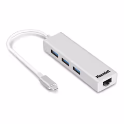 Hamlet XHUB331TCL, USB 3.2 Gen 1 (3.1 Gen 1) Type-C, 10,100,1000 Mbit/s, Blanc, RJ-45, USB 3.2 Gen 1 (3.1 Gen 1) Type-A, USB, ...