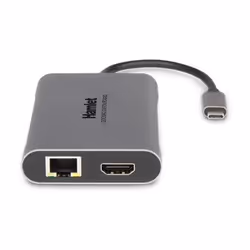 Hamlet HDKC-PD400D, Avec fil, USB 3.2 Gen 1 (3.1 Gen 1) Type-C, 85 W, 10,100,1000 Mbit/s, Gris, 5 Gbit/s