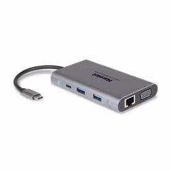 Hamlet HDKC-PD400V, Avec fil, USB 3.2 Gen 1 (3.1 Gen 1) Type-C, 85 W, 10,100,1000 Mbit/s, Gris, 5 Gbit/s