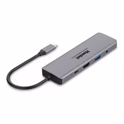 Hamlet HDKC-PD200U, Avec fil, USB 3.2 Gen 1 (3.1 Gen 1) Type-C, 100 W, 10,100,1000 Mbit/s, Gris, 4K Ultra HD