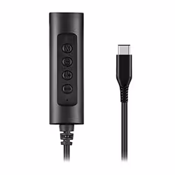 Hamlet HHEADA-UC, USB-C, 3,5mm, 0,8 m, Noir