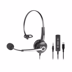 Hamlet HHEADM-CJM, Avec fil, Bureau/Centre d'appels, 20 - 20000 Hz, 75 g, Casque, Noir