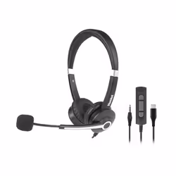 Hamlet HHEADM-CJS, Avec fil, Bureau/Centre d'appels, 20 - 20000 Hz, 95 g, Casque, Noir