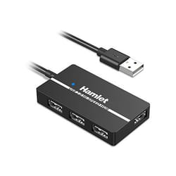 Hamlet XHUB-04U2 hub & concentrateur USB 2.0 Type-A 480 Mbit/s Noir