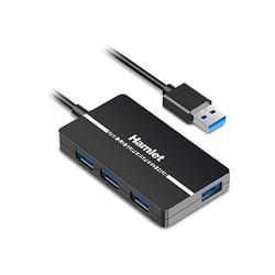 Hamlet XHUB-04U3 hub & concentrateur USB 3.2 Gen 1 (3.1 Gen 1) Type-A 5000 Mbit/s Noir