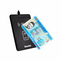 Hamlet HUSCR-CIEP lecteur de cartes à puce USB USB 2.0 Noir