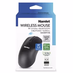 Hamlet XMICEBTW-RB souris Maison Ambidextre RF sans fil + Bluetooth Optique 1600 DPI - Vue supplémentaire 5