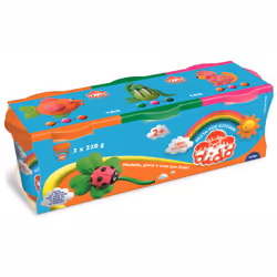FILA Didò Tris, Pâte à modeler, Vert, Magenta, Orange, Enfant, 3 pièce(s), Pot en plastique, 3 couleurs