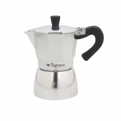 Tognana Porcellane V4430131ALL, Cafetière à moka, Noir, Argent, Aluminium, 3 tasses, Grancucina, CE