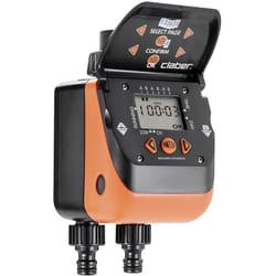 Claber Aquadue Duplo Evolution Noir, Orange 12 bar Minuterie d'arrosage numérique