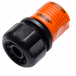 Connexion 3/4" Aquastop Claber. Raccordement automatique avec aquastop pour tuyaux 3/4 ", il se monte à l'extrémité du tuyau ...