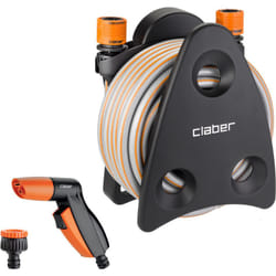 Mini-set Utility, support tuyaux avec tuyau, raccords et pistolet d'arrosage double jet - Claber