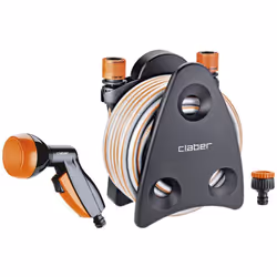 Claber Mini-set Garden, Enrouleur posé au sol, Noir, Gris, Orange, Polypropylène (PP), 10 m