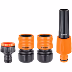 Kit complet d’accessoires Grand Débit pour le tuyau de 19 mm. Contient : nez de robinet 26-34 mm avec réduction 20-27 mm, rac ...
