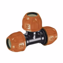 Pour connecter trois tuyaux en polyéthylène et créer une branche. Type de raccord en T diamètre du tube 16,6 - 20 mm. Structu ...