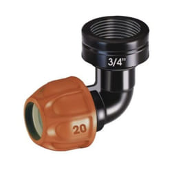 Raccord coudé pour tuyau 20mm avec filetage femelle 3-4'