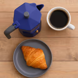 Cafetiere Italienne - Pezzetti - Pentaexpress - Aluminium - 3 Tasses - Bleu - Vue supplémentaire 2