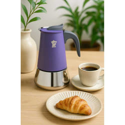 Cafetiere Italienne - Pezzetti - Steelexpress - Acier Inoxydable - 10 Tasses - Tous Feux Dont Induction - Bleu Indigo